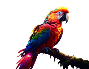Fototapeta premium Fantasy Glowing Parrot PNG