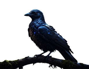 Fototapeta premium Fantasy Glowing Raven PNG