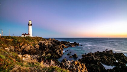 Coastal Lighthouse at Sunset