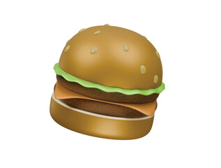 cheese burger icon 3d illustration render