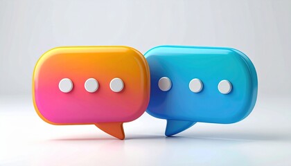 Glossy 3D Speech Bubbles Communication Graphic