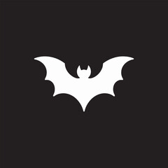 Minimalist Bat Silhouette Vector Design for Halloween Imagery