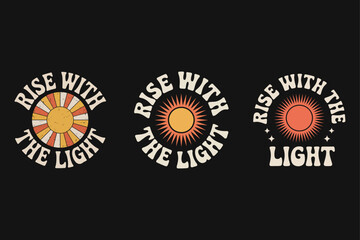 Sunburst text graphic retro vintage