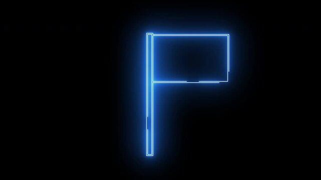 flag icon with neon glowing effect