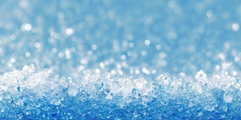 Obraz premium Close-up of crushed ice with a soft-focus, light-blue background