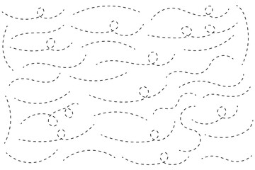 Hand drawn curve dotted line vector set. eps 10