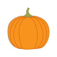Orange Pumpkin Icon Isolated on White background