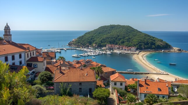 beautiful fishing town of getaria at Basque Country, Spain