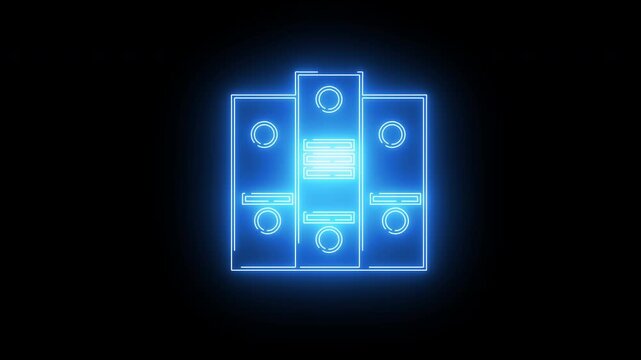 document icon with neon glowing effect