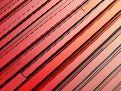 Diagonal Red and Peach Abstract Stripes