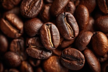 Fototapeta premium Close-up view of roasted coffee beans (3)
