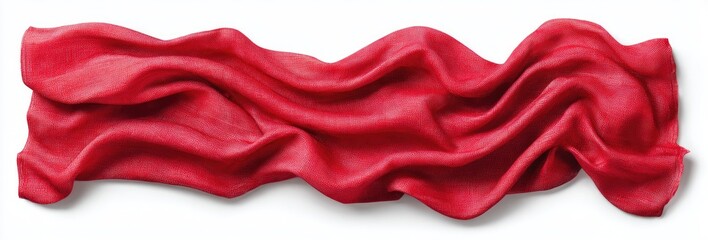 Draped crimson fabric