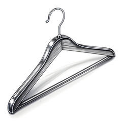 A metal coat hanger isolated on white background, designed for hanging clothes efficiently in closets, maintaining
