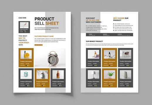Product Sell Sheet Layout Template