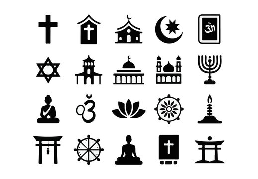 Religion Symbols Icons Bundle