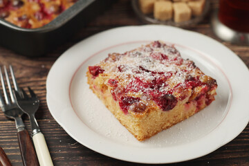 A cranberry pie, freshly backed and ready to be served