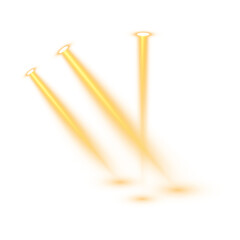 Bright Yellow Spotlight Beam with Glowing Light, Transparent Background, and Shiny Effects for Concert, Stage, or Nightclub Designs