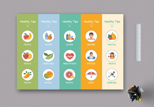 Healthy Tips Chart Template Layout