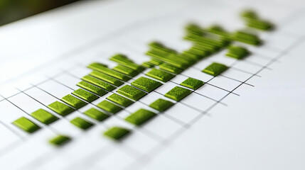 Green bar graph chart