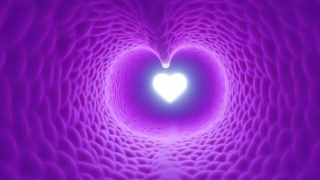 A purple tunnel with a heart shape in the middle