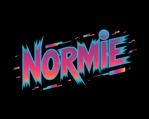  Modern Normie Typography with Neon Gradient, Halftone Pattern, and Pixel Glitch Effects
