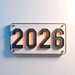 お洒落なアクセントを加えた2026の文字、シンプルな背景画像 Generated by AI	