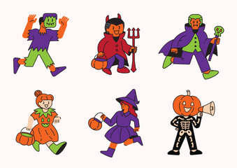 Halloween costume party cartoons