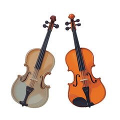 Flat colored violin illustration 