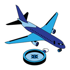 Airplane and Compass