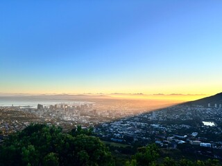 sunrise over city for cape town 