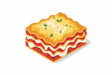 Delicious Lasagna Illustration with Tomato Sauce and Cheese Layers Italian Cuisine Recipe Food Photography Culinary Delights