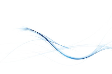 Flowing Blue and White Abstract Waves on Background curves isolated on a transparent background