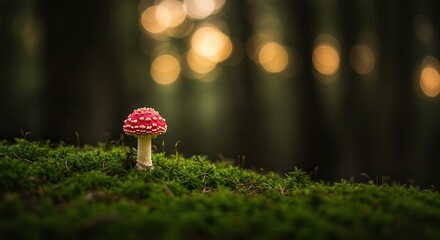 Amanita muscaria mushroom in the forest