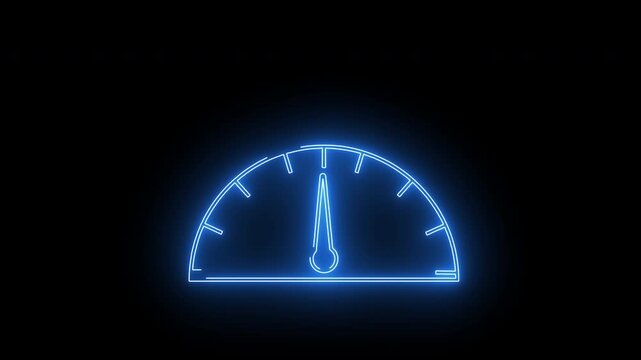 speedometer icon with neon effect that lights up
