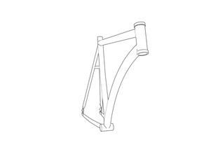 Obraz premium Bicycle Frame Schematic Diagram - Industrial Design and Prototype Model. Geometric Wireframe Outline Illustration for Vehicle Chassis Engineering, Manufacturing Process, and Future Design Concepts.