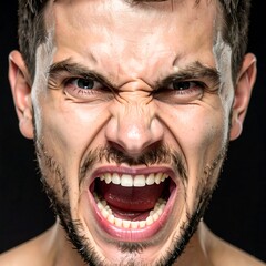 Close-up of a man screaming (1)