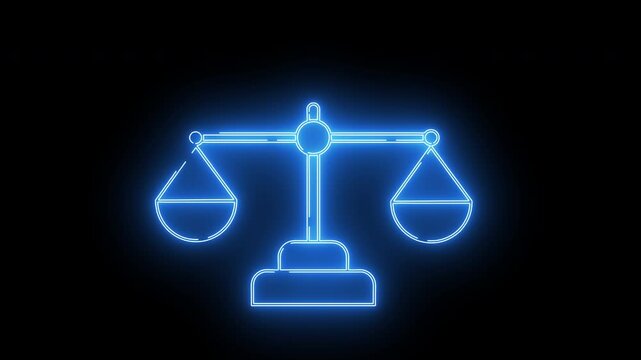 scales icon with neon glowing effect