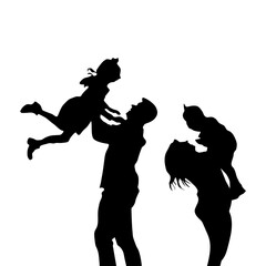 Parents and Children Silhouette Concept