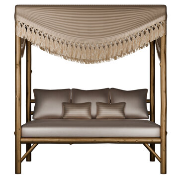 Outdoor bed cabana wedding
