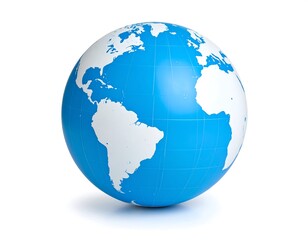 Fototapeta premium 3D globe, light blue and white