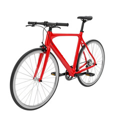 Fototapeta premium Sleek Red Bicycle: Perfect Urban Ride