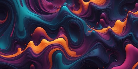 Fototapeta premium Colorful painting with blue, orange, and purple colors