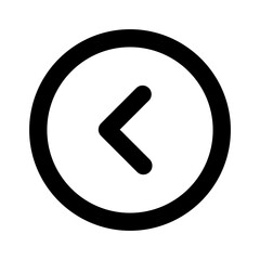 Expand Circle Left Icon for UX/UI Interfaces  Chevron Symbol for Back Navigation, Previous Step, and Reverse Flow  Scalable Vector for Web, Mobile, and App Design

