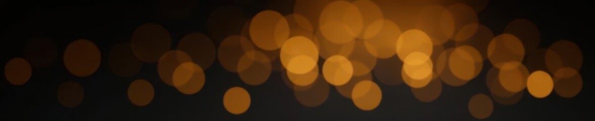 Blurred golden circles, black backdrop, soft focus , night, image, illumination