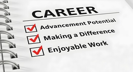 Career Checklist: Advancement, Difference, Enjoyment - Success Factors in Spiral Notebook