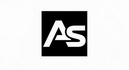 A clean, modern  design featuring the letters AS in a bold, stylized font against a solid black square.