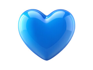 Fototapeta premium Shiny Blue Heart Symbol Isolated on Background love shape isolated on a transparent background