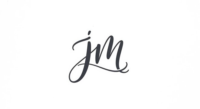 A stylized, elegant monogram of the letters JM, crafted in a script typeface.