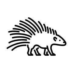 porcupine outline icon. porcupine line art illustration.