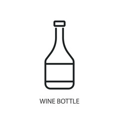 Wine bottle thin line vector icons.